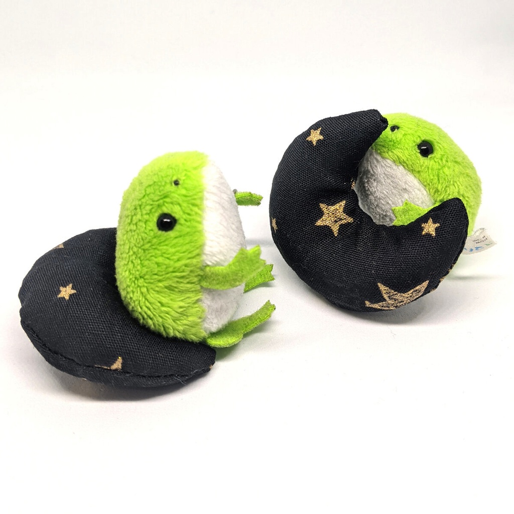 ミニチュア月型クッション/星柄・金黒・2個