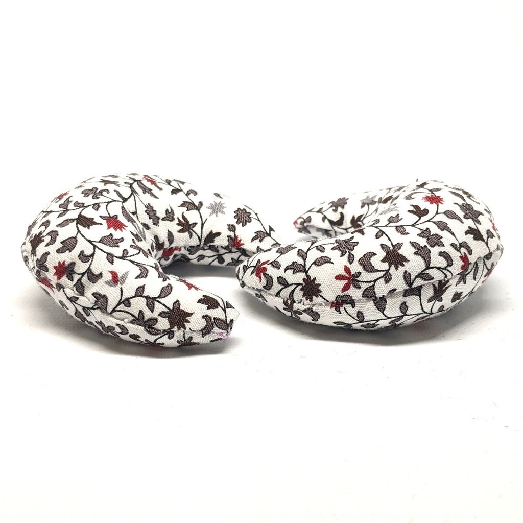 ミニチュア月型クッション/アンティーク風 蔦柄・2個