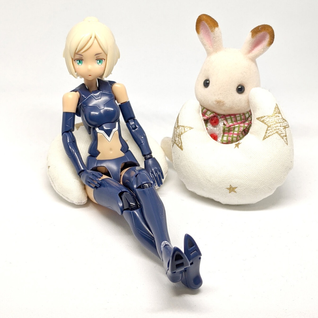 ミニチュア月型クッション/星柄・金白・2個