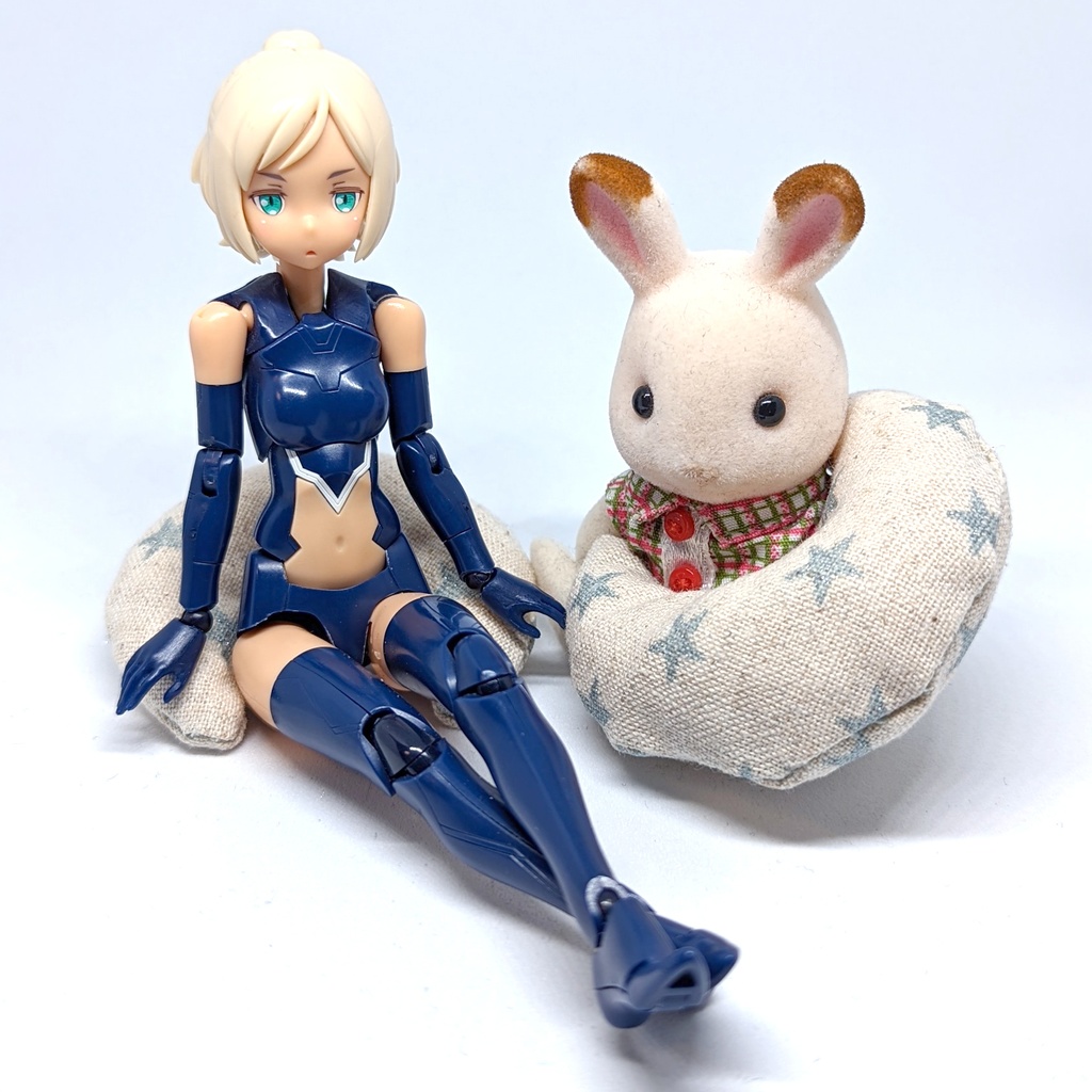 ミニチュア月型クッション/ブルースター・キャンバス生地・2個