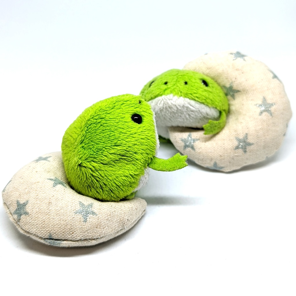 ミニチュア月型クッション/ブルースター・キャンバス生地・2個