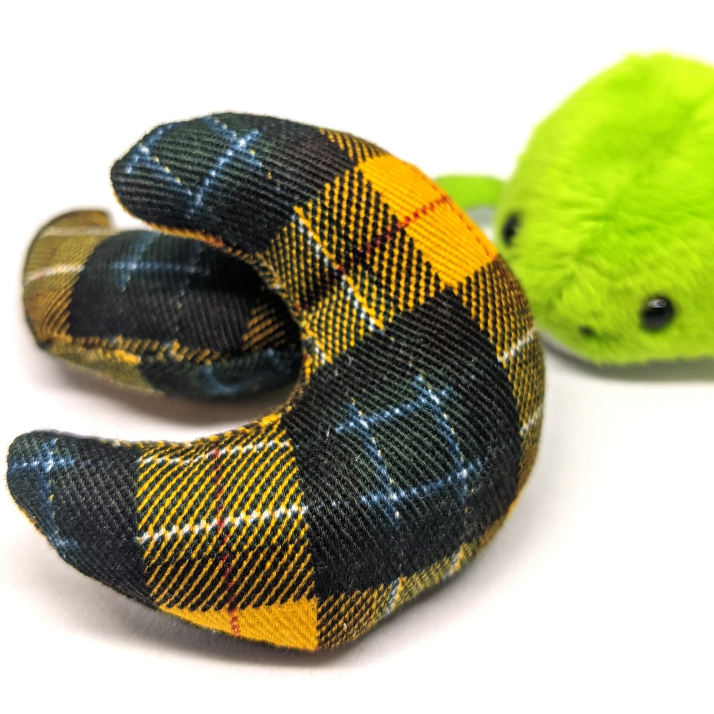 ミニチュア月型クッション/チェック柄 黄色・2個