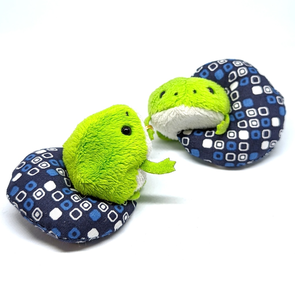 ミニチュア月型クッション/スクエアブルー・2個