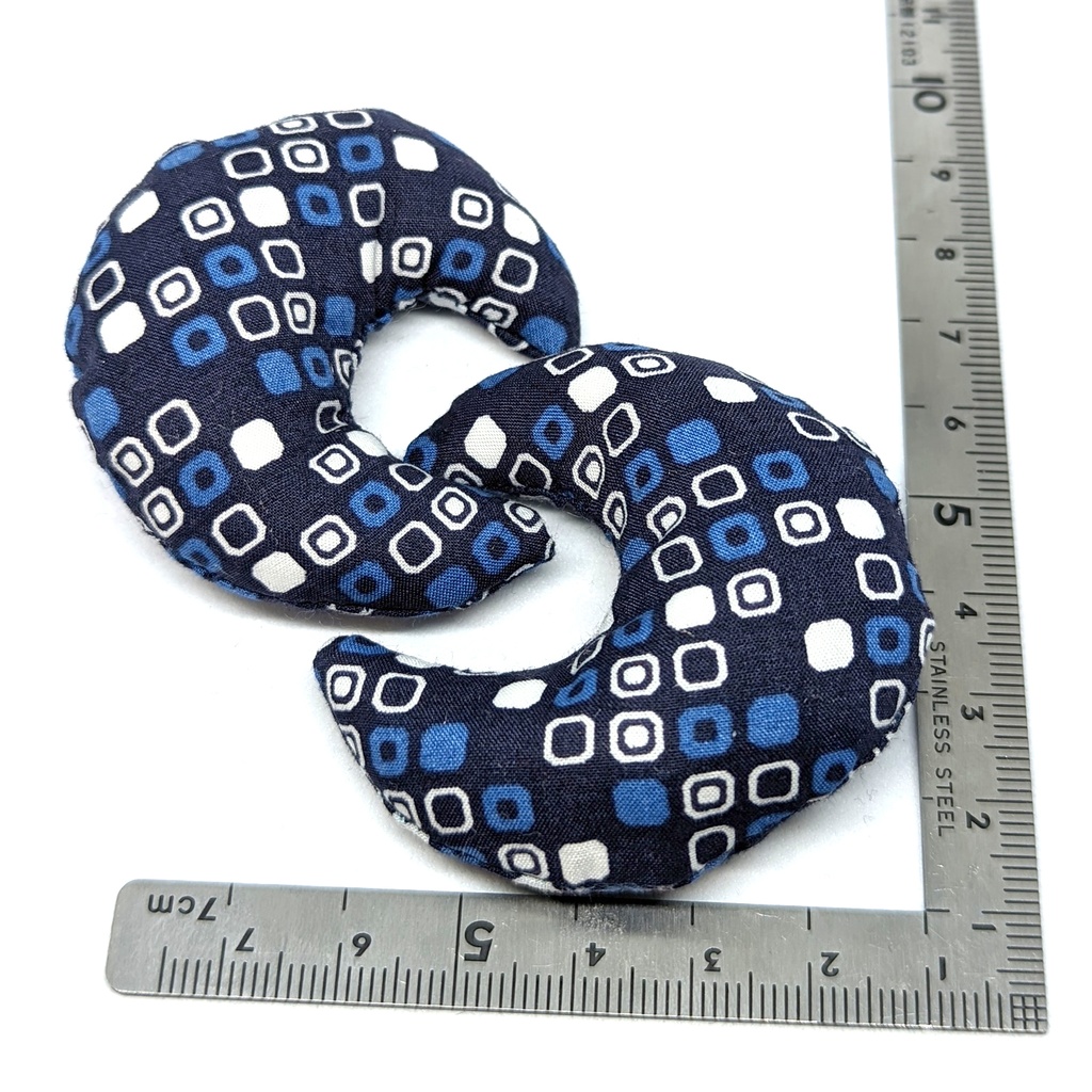 ミニチュア月型クッション/スクエアブルー・2個