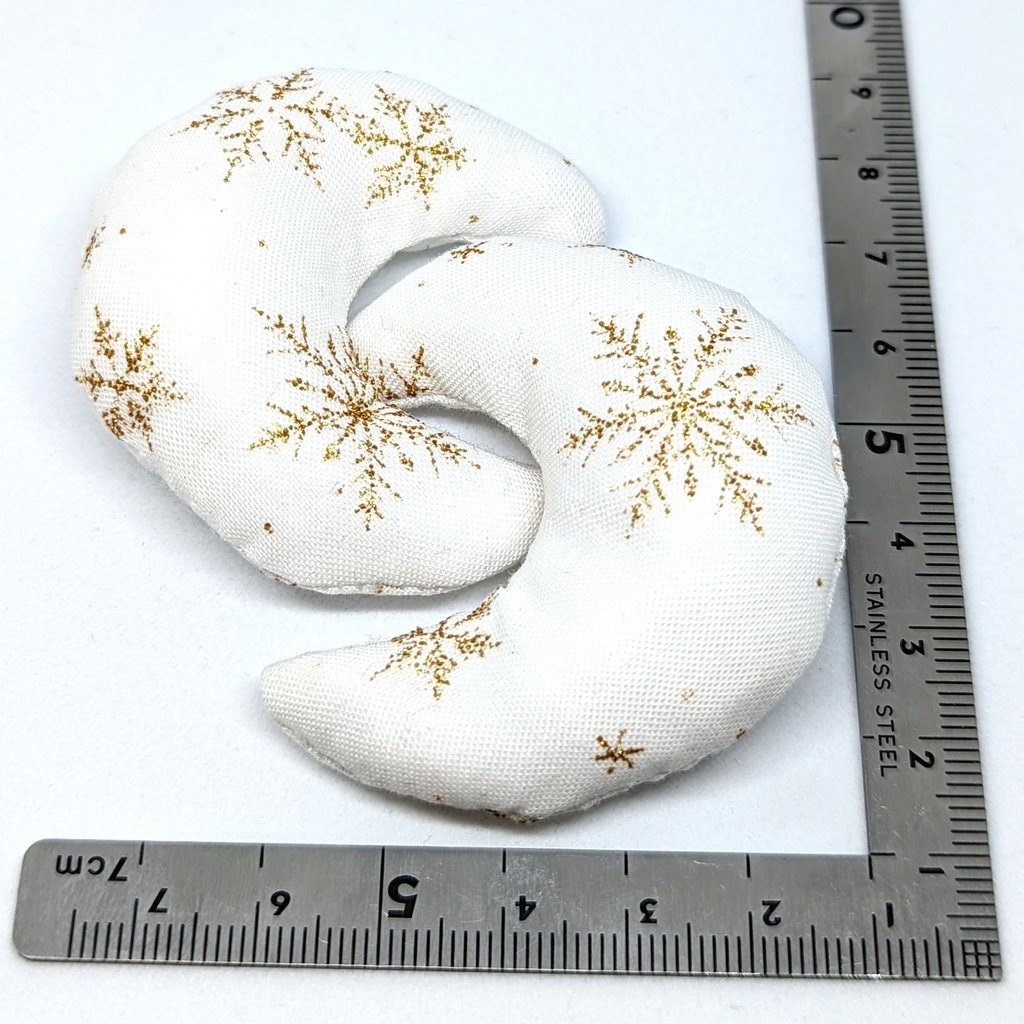 ミニチュア月型クッション/スノーフレーク・ホワイト・2個