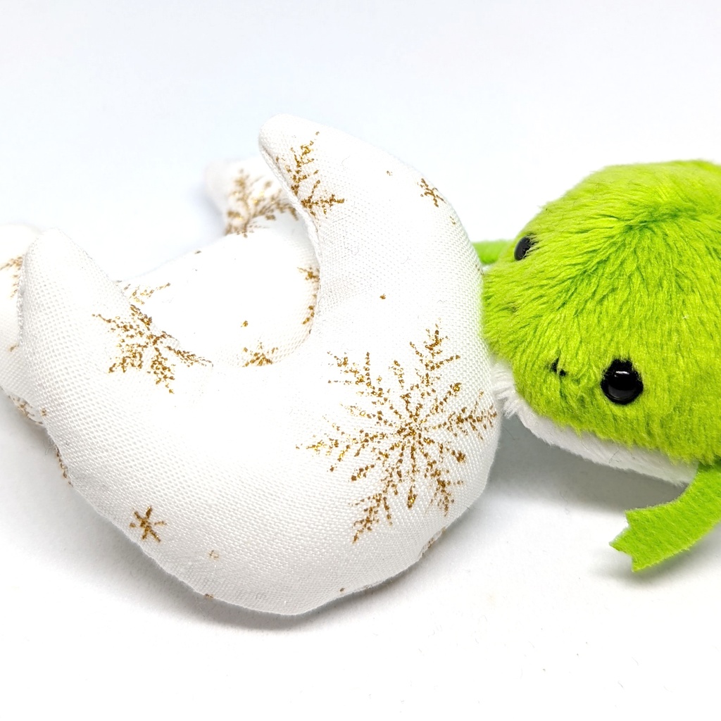 ミニチュア月型クッション/スノーフレーク・ホワイト・2個