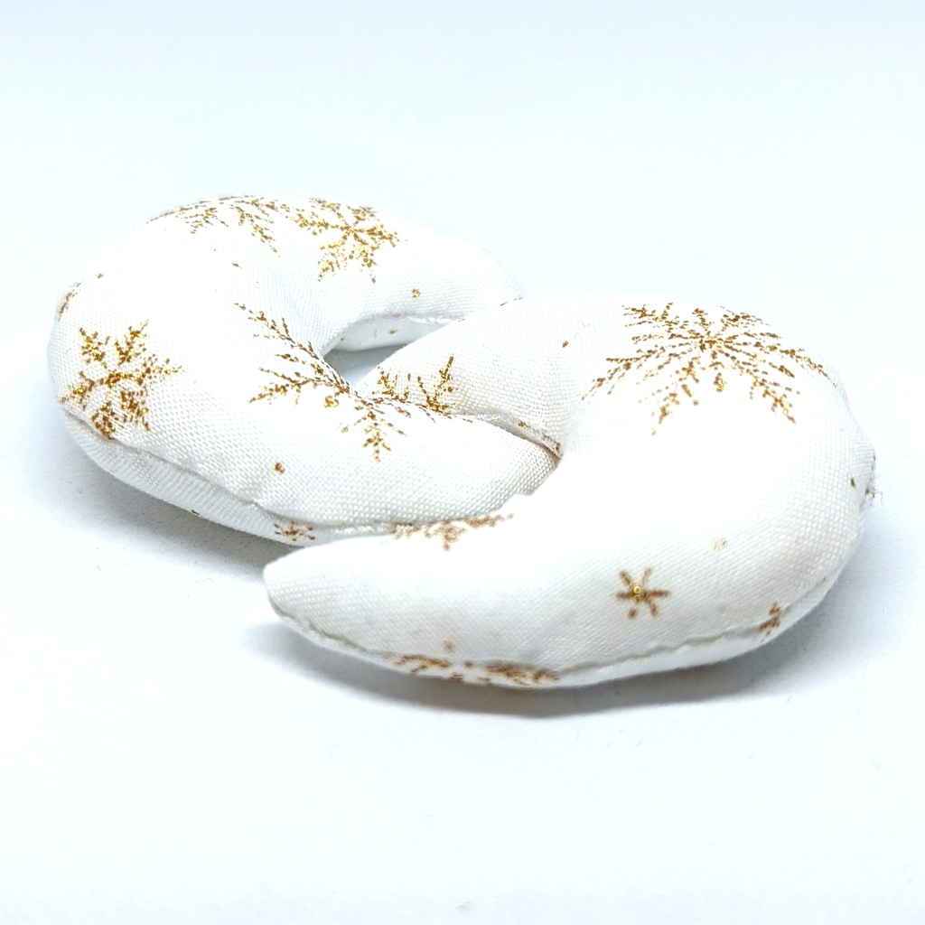 ミニチュア月型クッション/スノーフレーク・ホワイト・2個