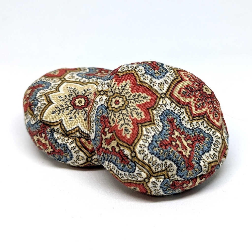 ミニチュアビーズクッション/ラウンド型 イスラム柄ブラウン・2個