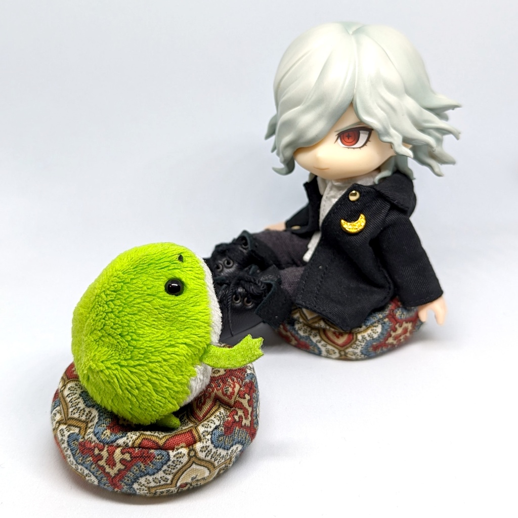 ミニチュアビーズクッション/ラウンド型 イスラム柄ブラウン・2個