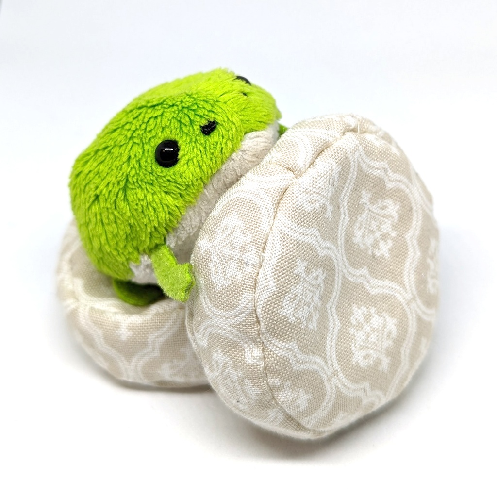 ミニチュアビーズクッション/ラウンド型 ダマスク柄 ライトブラウン・2個