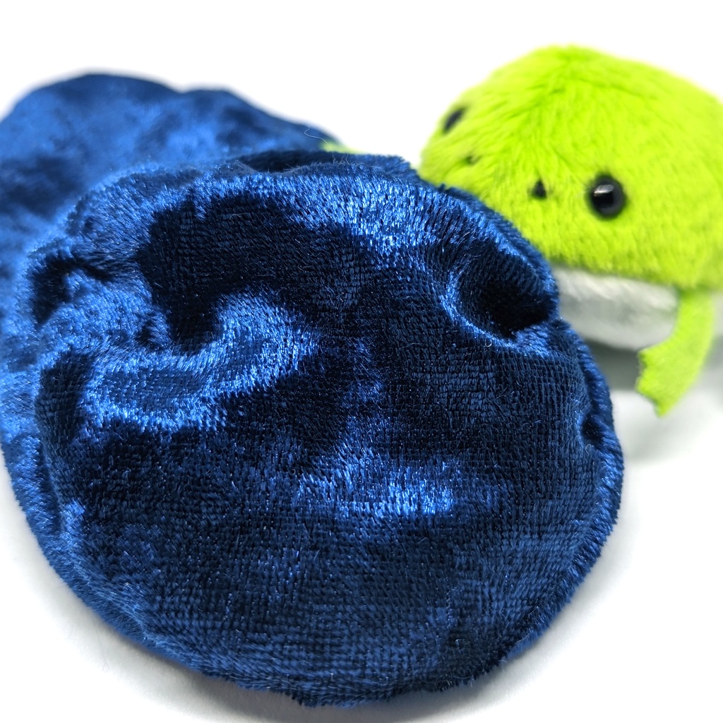 ミニチュアビーズクッション/ラウンド型 ベロア生地ロイヤルブルー・2個