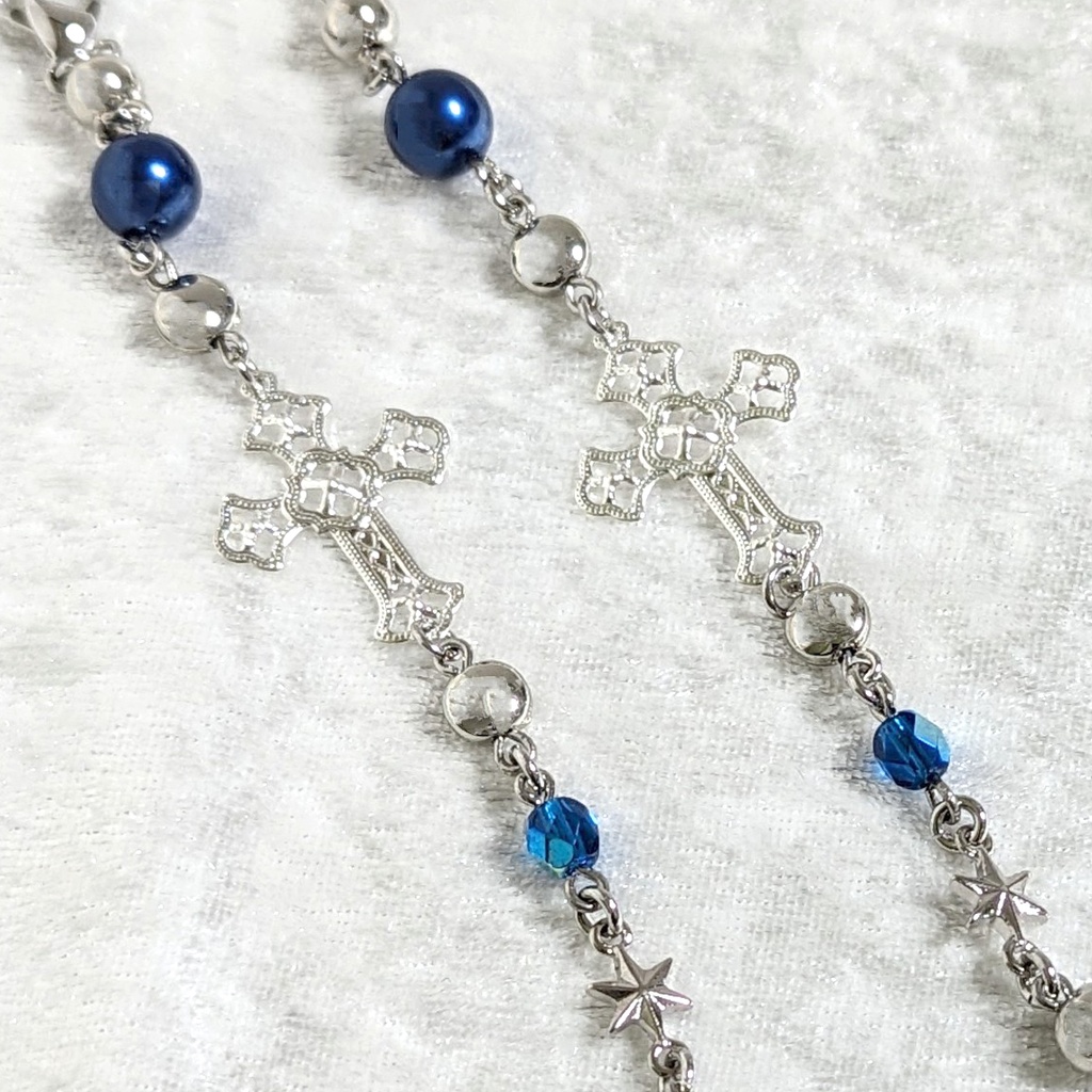 マスク(グラス)コード/シルバークロス〈ブルー〉