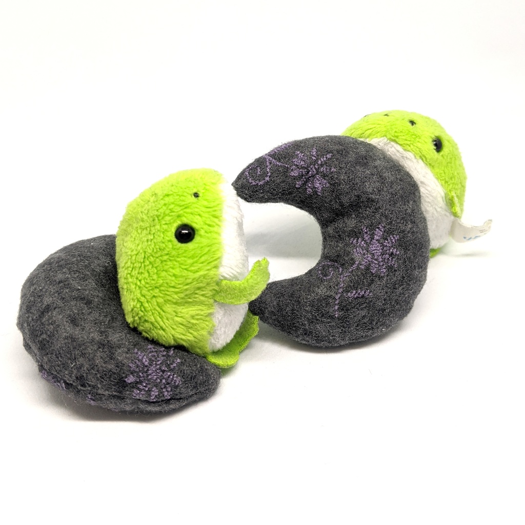 ミニチュア月型クッション/ベロア風生地・花紫・2個