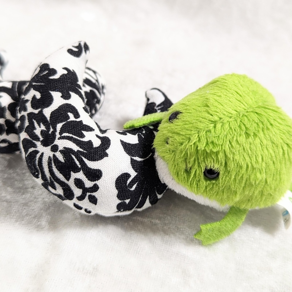 ミニチュア月型クッション/アラベスク柄 白黒・2個