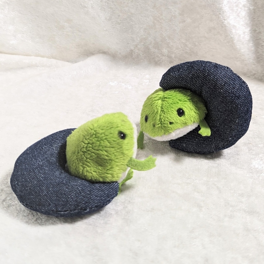 ミニチュア月型クッション/デニム ブルー・2個