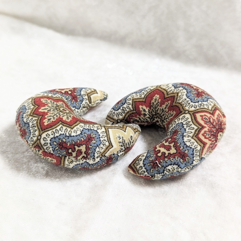 ミニチュア月型クッション/イスラム柄ブラウン・2個