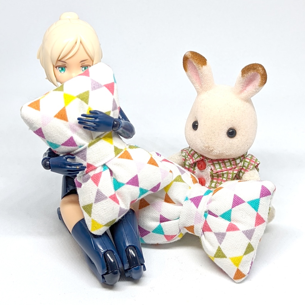 ミニチュアリボンクッション/六芒星柄・2個