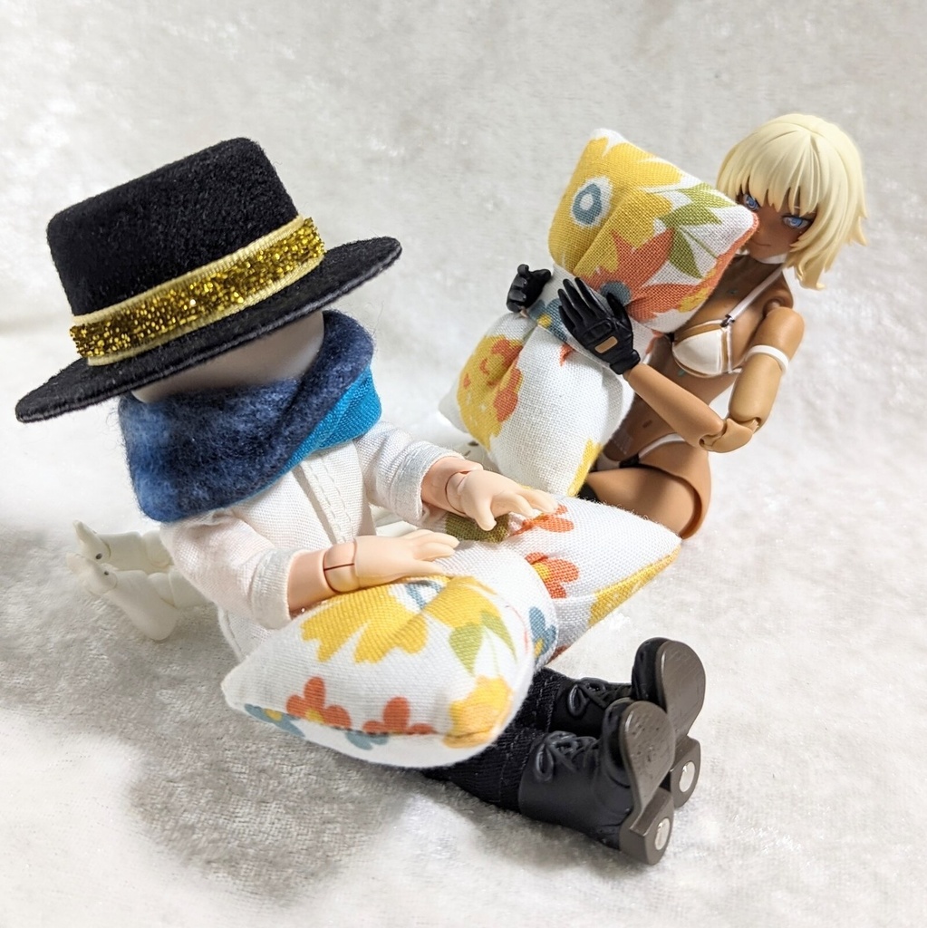 ミニチュアリボンクッション/フラワー柄ビタミンカラー・2個