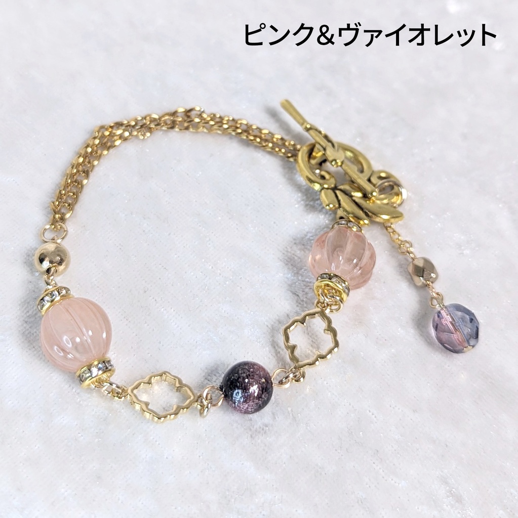 マンテルブレスレット/濁色石と星屑玉の腕輪