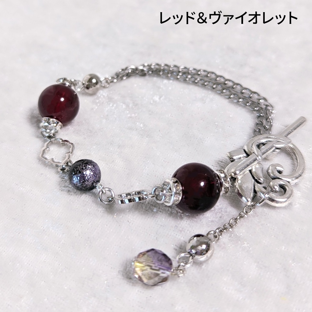 マンテルブレスレット/濁色石と星屑玉の腕輪