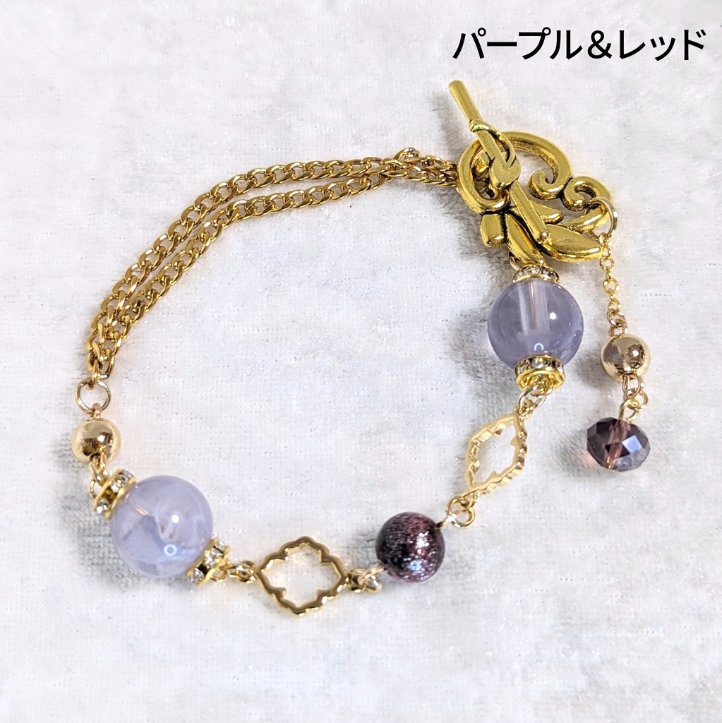マンテルブレスレット/濁色石と星屑玉の腕輪