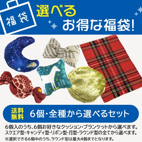 12/5（金）～【送料込み】選べるお得な福袋　6個ver/クッション＆ブランケットから選べます
