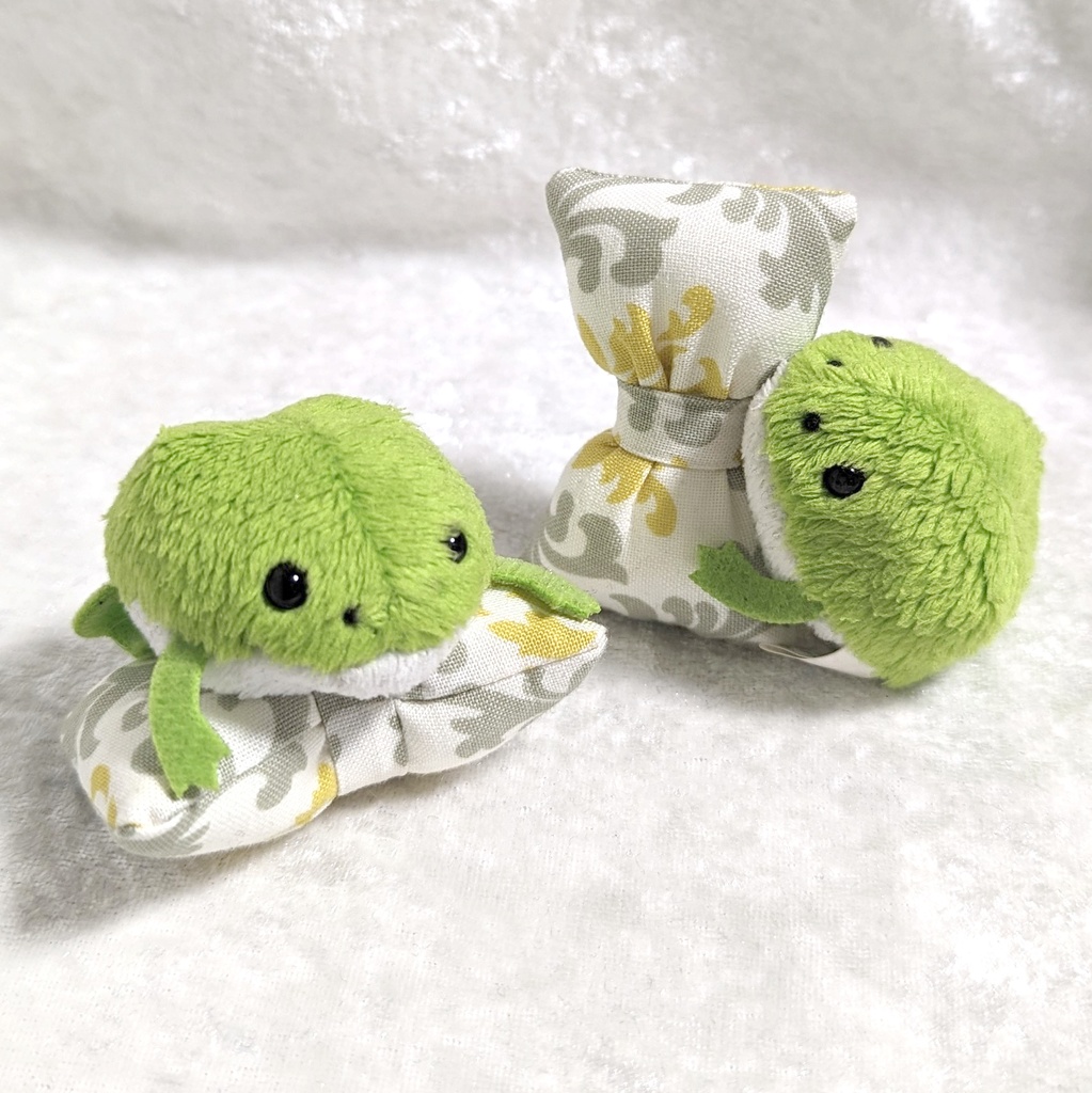 ミニチュアリボンクッション/アラベスク柄 イエロー・2個