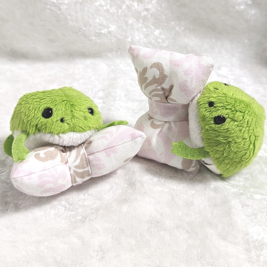 ミニチュアリボンクッション/アラベスク柄 ピンク・2個