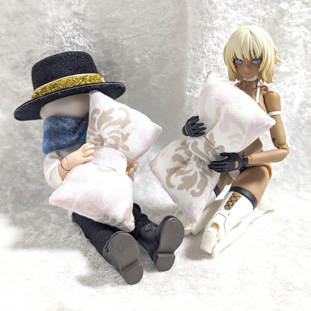 ミニチュアリボンクッション/アラベスク柄 ピンク・2個