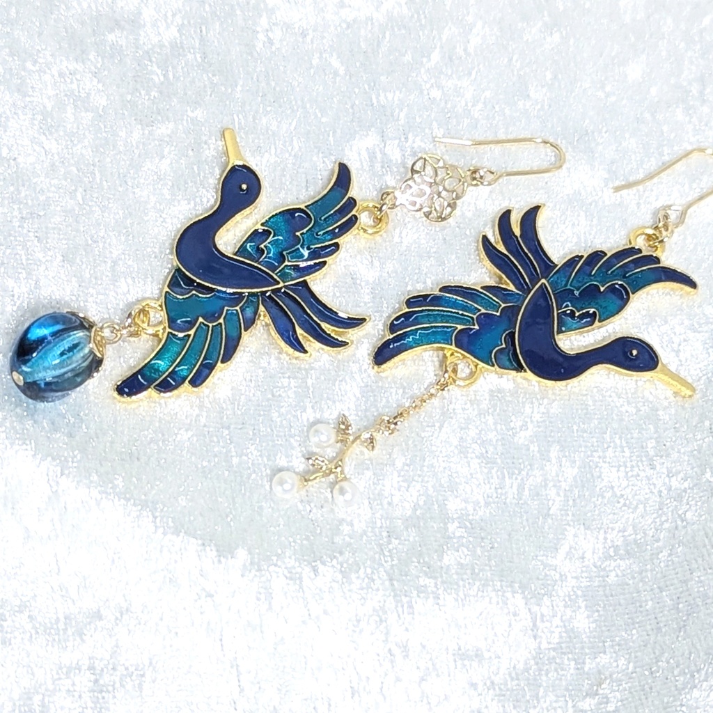 ゴールド・鳳凰のピアス/イヤリング