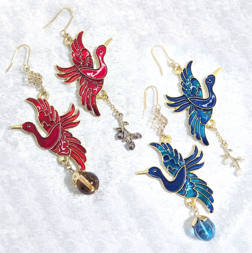 ゴールド・鳳凰のピアス/イヤリング