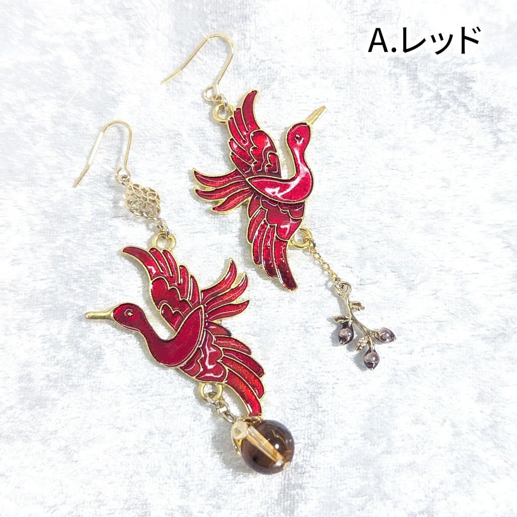 ゴールド・鳳凰のピアス/イヤリング