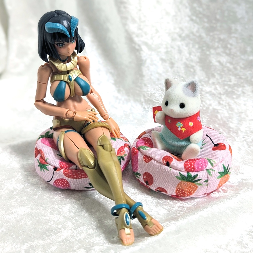 ミニチュアビーズクッション/ラウンド型 ストロベリー&チェリー・2個