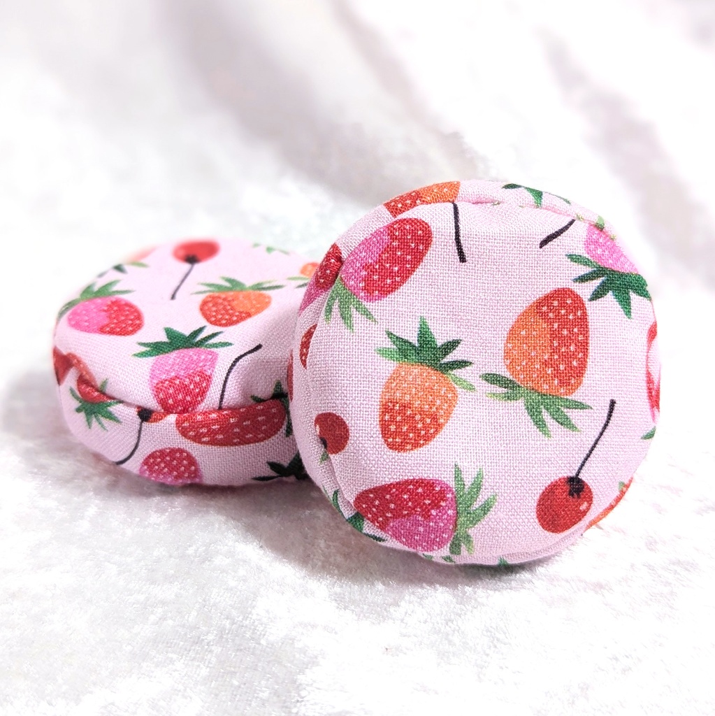 ミニチュアビーズクッション/ラウンド型 ストロベリー&チェリー・2個
