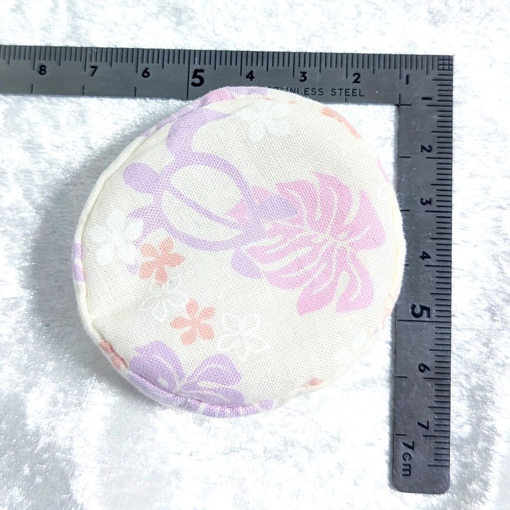 ミニチュアビーズクッション/ラウンド型 ハワイアン柄 薄紫・2個