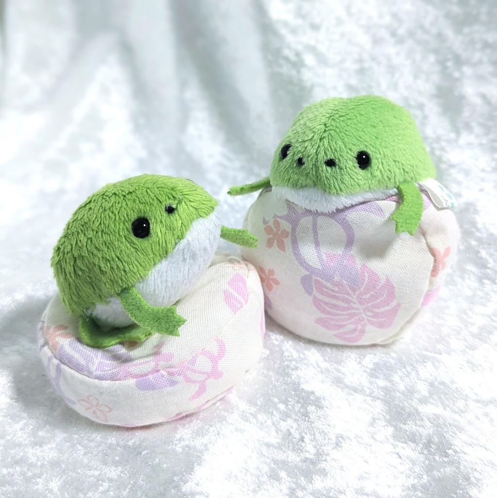 ミニチュアビーズクッション/ラウンド型 ハワイアン柄 薄紫・2個