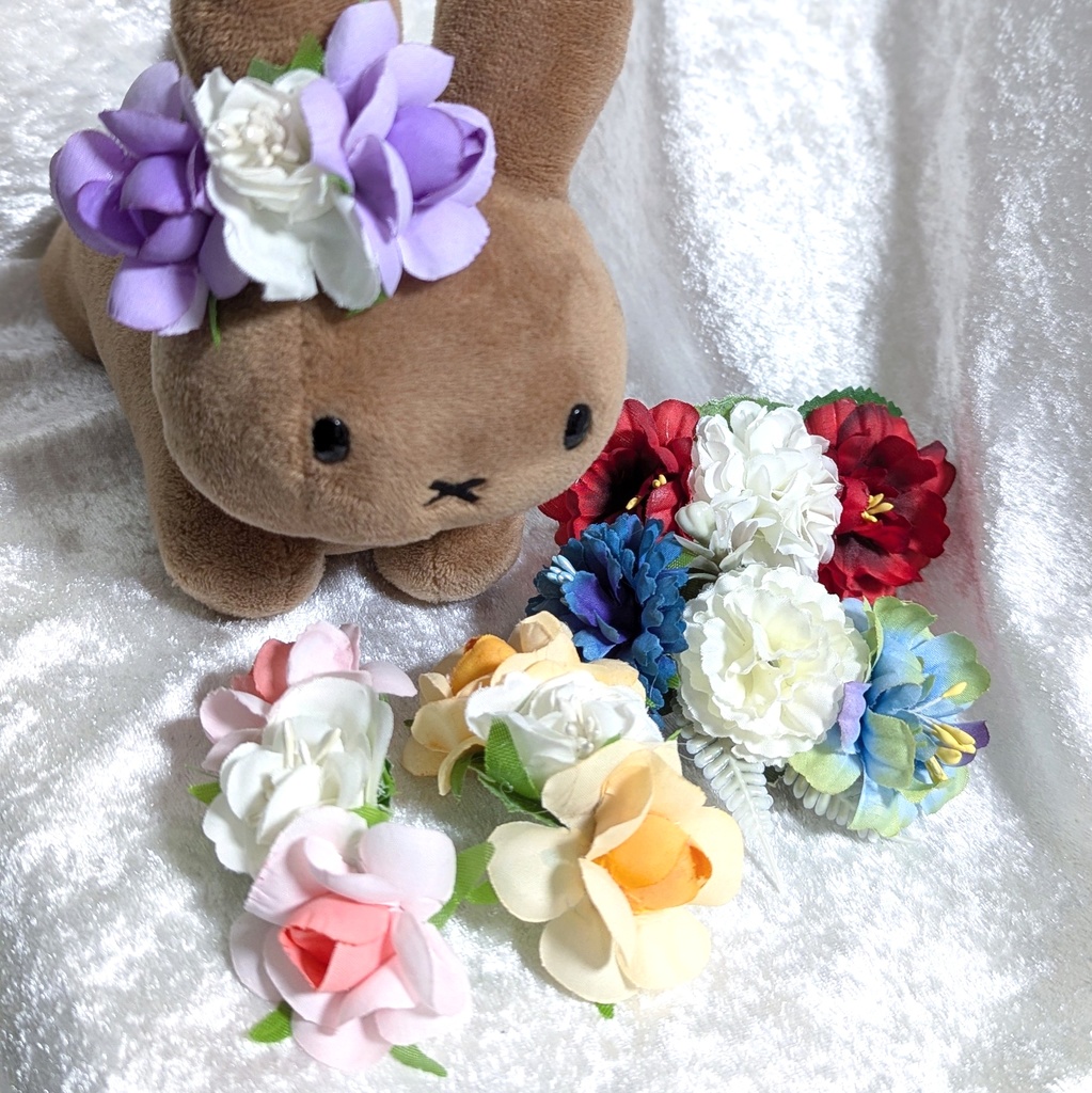 ぬいぐるみにあう花飾り(発送方法:定形外郵便)