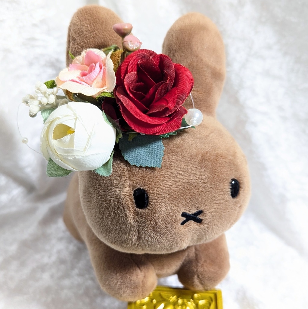 ぬいぐるみにあう花飾り(発送方法:定形外郵便)