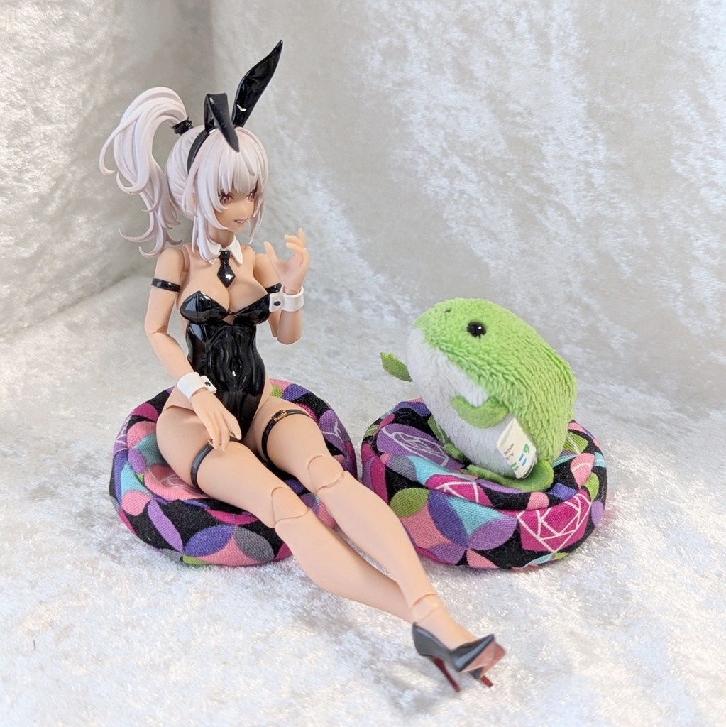 ミニチュアビーズクッション/ラウンド型 薔薇紫+ピンク・2個