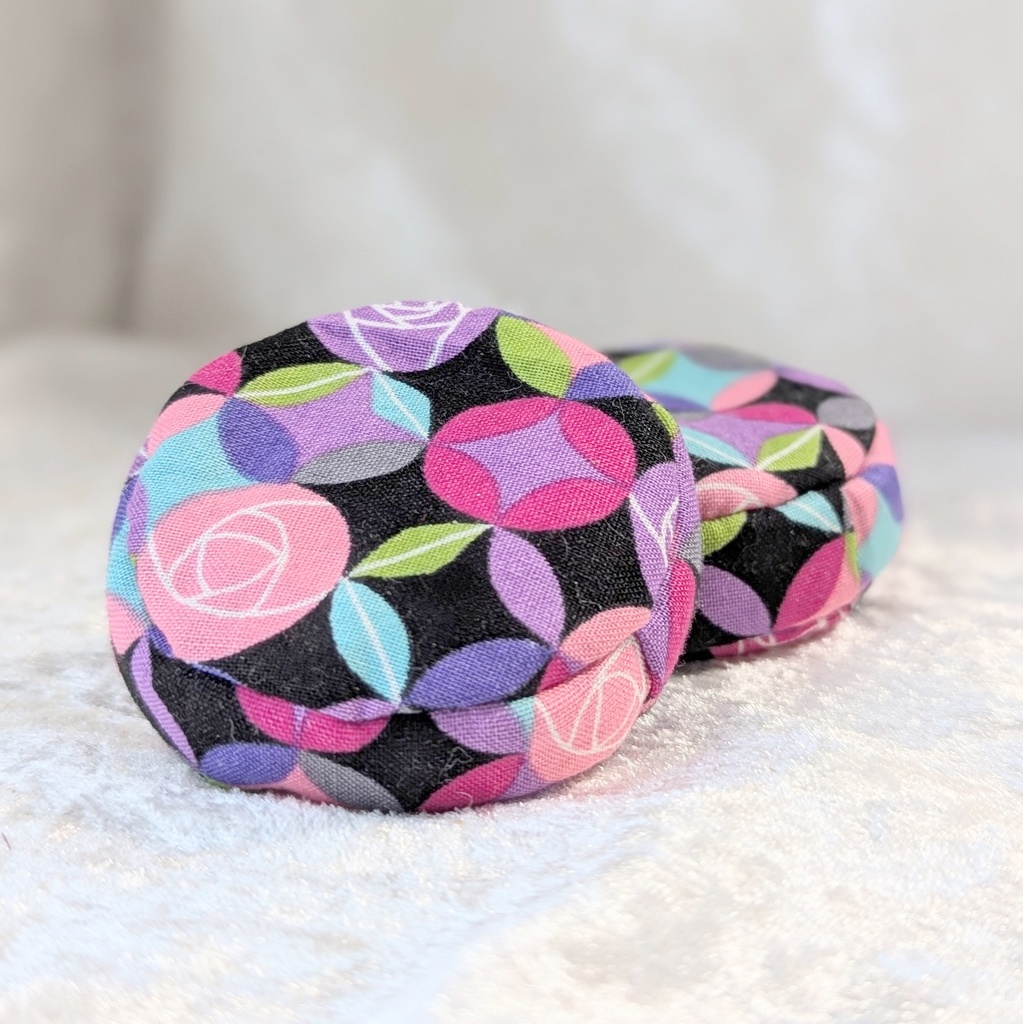 ミニチュアビーズクッション/ラウンド型 薔薇紫+ピンク・2個