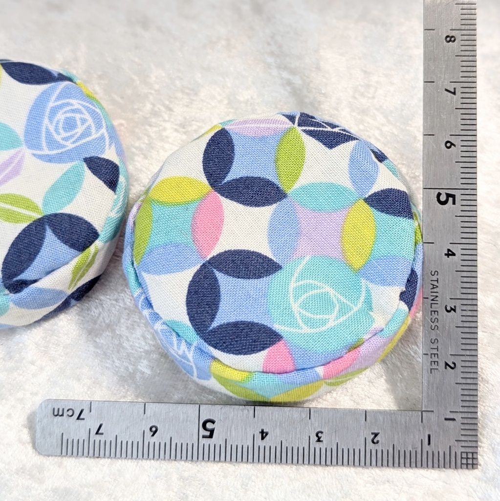 ミニチュアビーズクッション/ラウンド型 薔薇紺+ブルー・2個