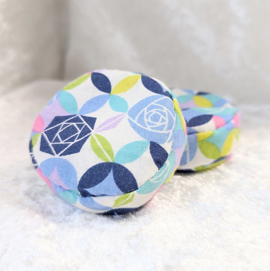 ミニチュアビーズクッション/ラウンド型 薔薇紺+ブルー・2個