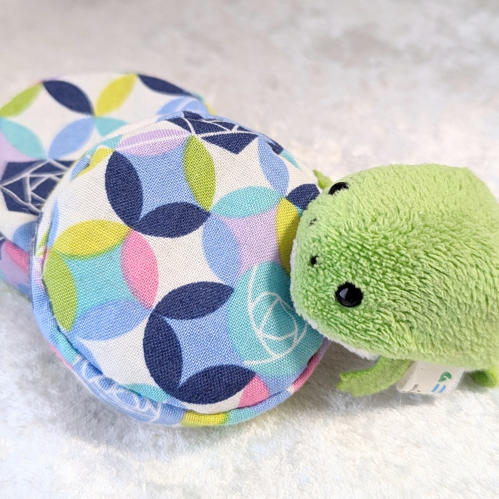 ミニチュアビーズクッション/ラウンド型 薔薇紺+ブルー・2個