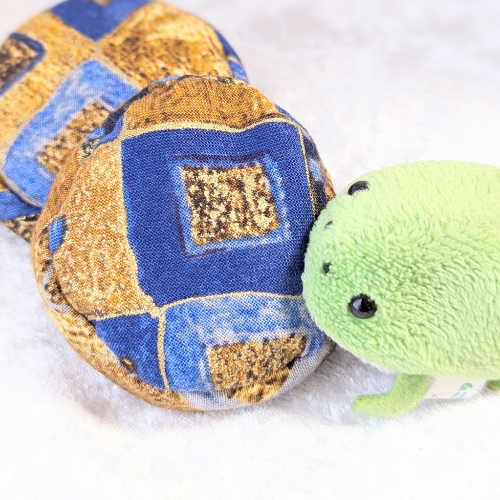 ミニチュアビーズクッション/ラウンド型 ゴールド&ブルースクエア・2個