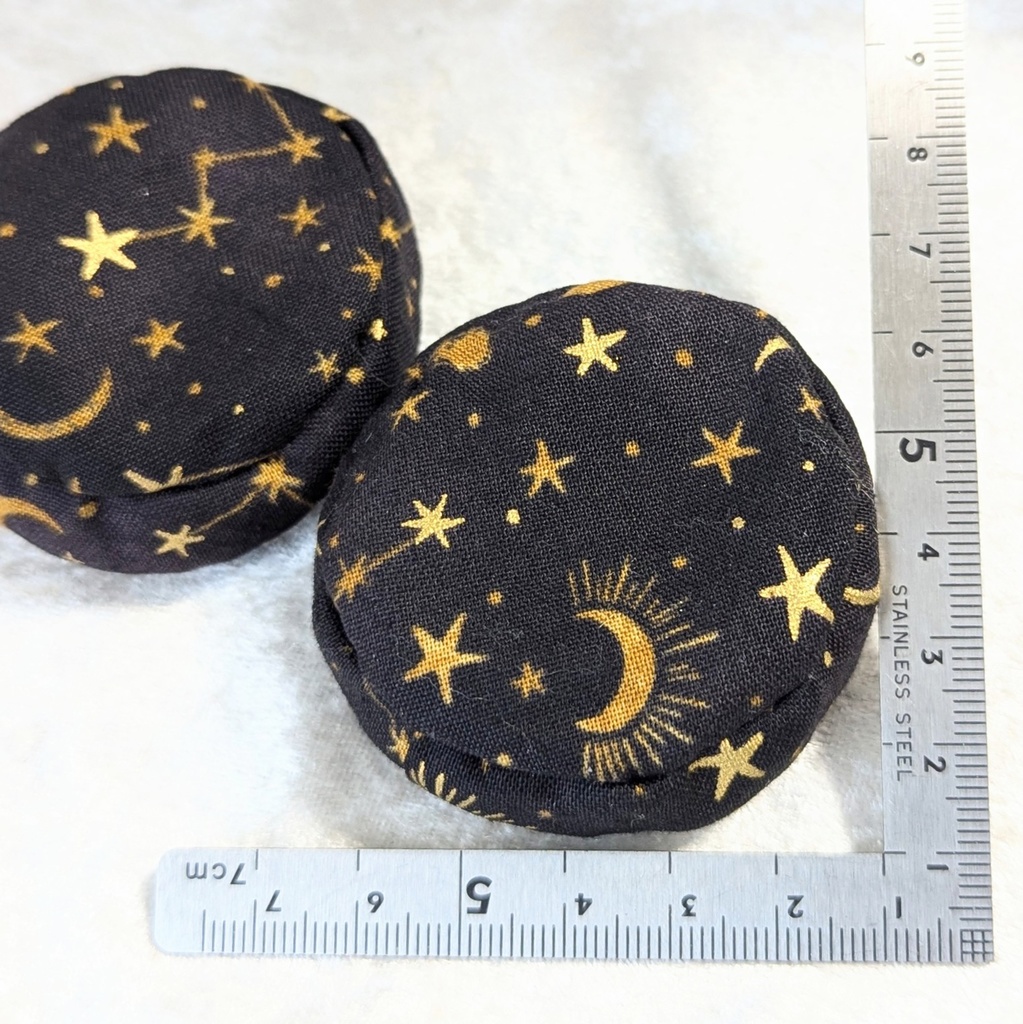 ミニチュアビーズクッション/ラウンド型 天体柄ブラック・2個
