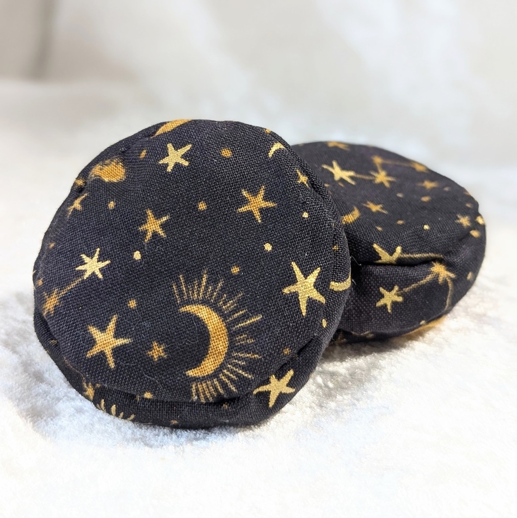 ミニチュアビーズクッション/ラウンド型 天体柄ブラック・2個