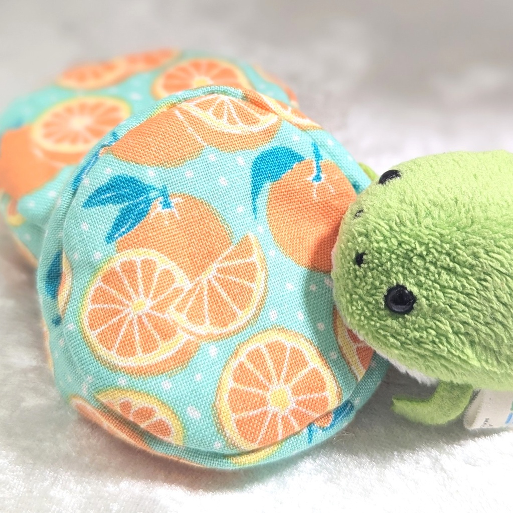 ミニチュアビーズクッション/ラウンド型 オレンジ柄・2個