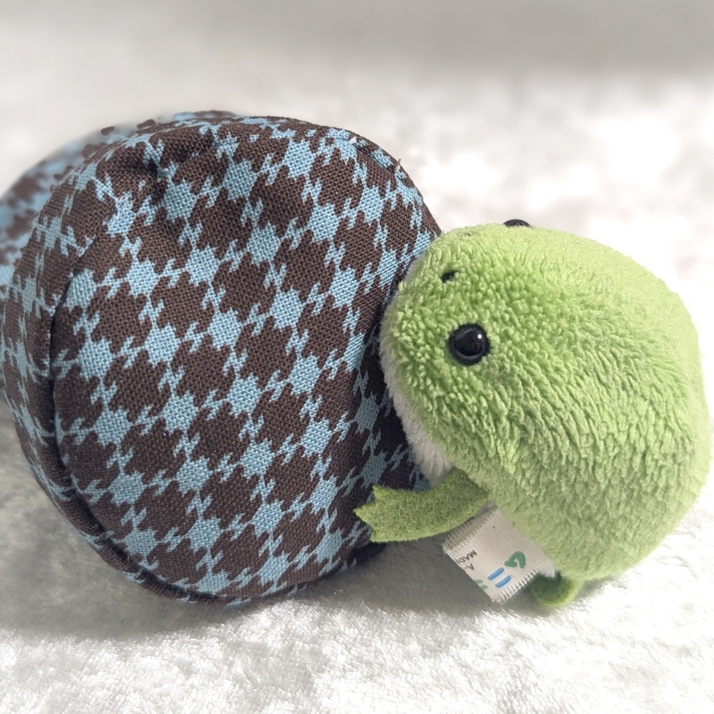 ミニチュアビーズクッション/ラウンド型 千鳥柄チョコミント・2個