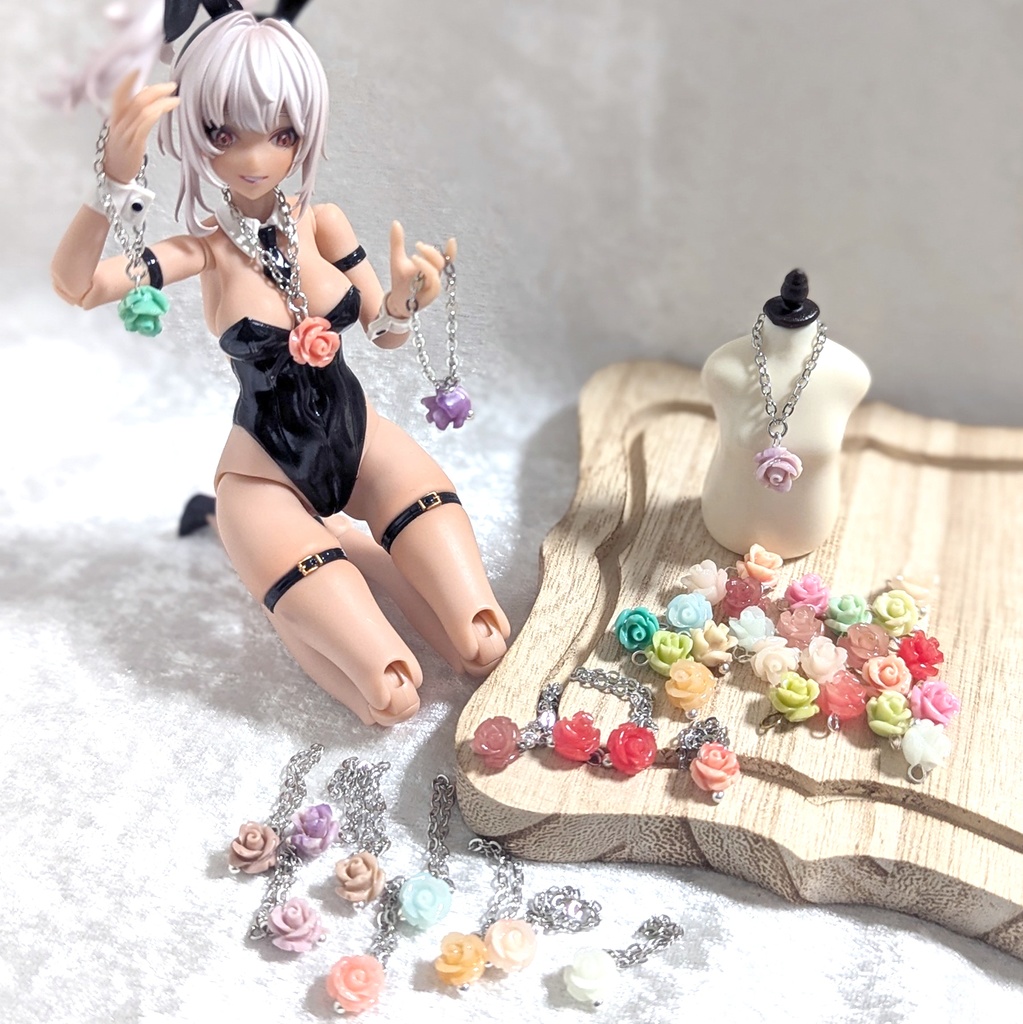 【2/23 発売】1/12サイズ　ミニ薔薇ネックレス / ＋カマル