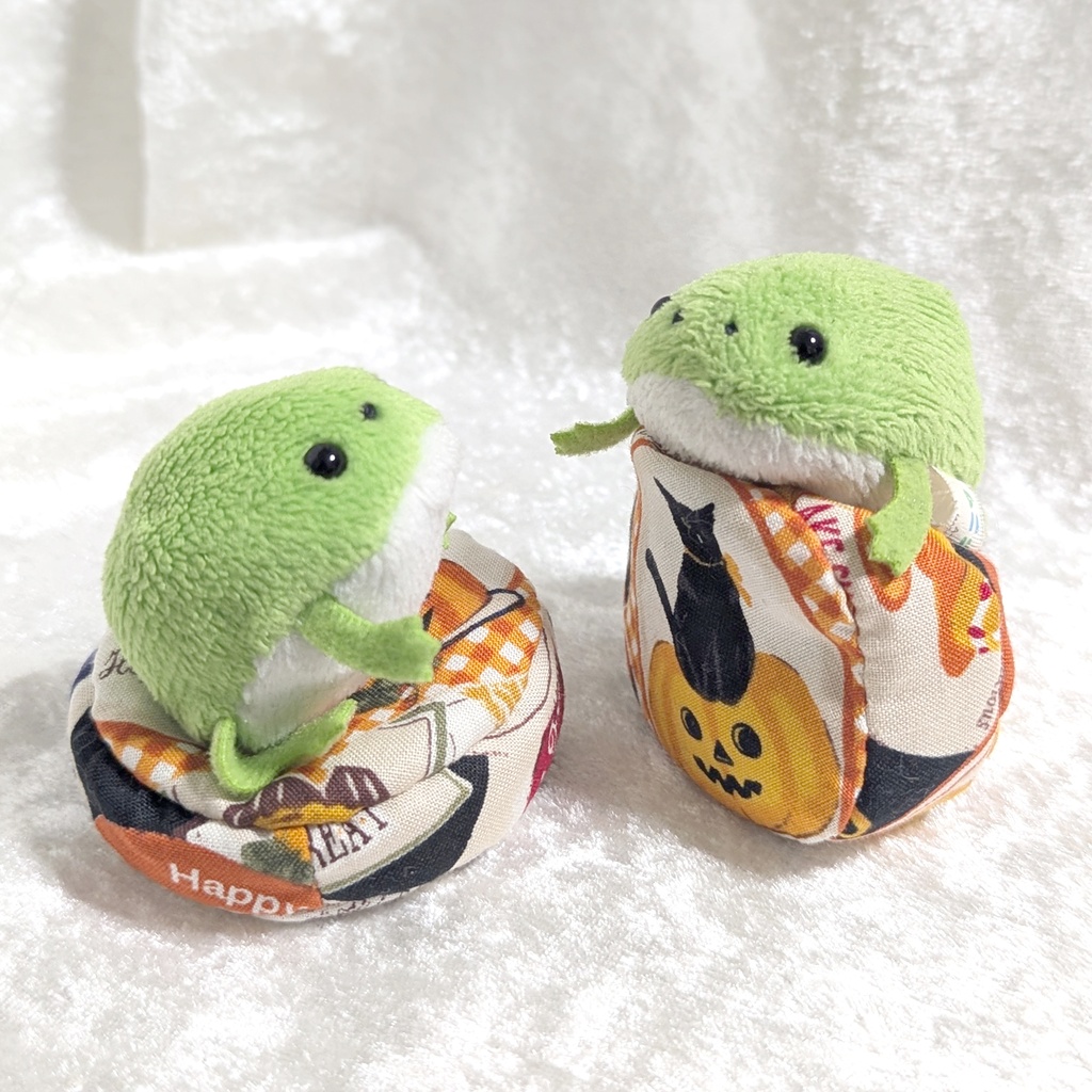 ミニチュアビーズクッション/ラウンド型 ハロウィン柄・E・2個